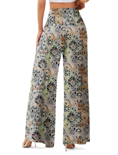 JZC Women's Palazzo Lounge Pants Stretchy Wide Leg Casual Pants Comfy High Waist Flowy Pants S-3XL