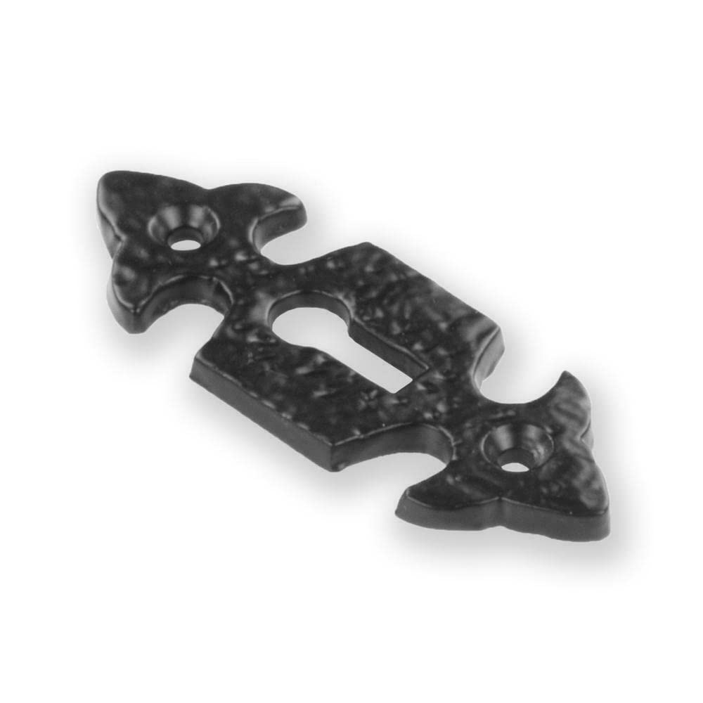 Sisi Uk Black Antique Cast Iron Escutcheon Plates Keyhole Cover Key Hole Door Lock Accessories (Flora Escutcheon)