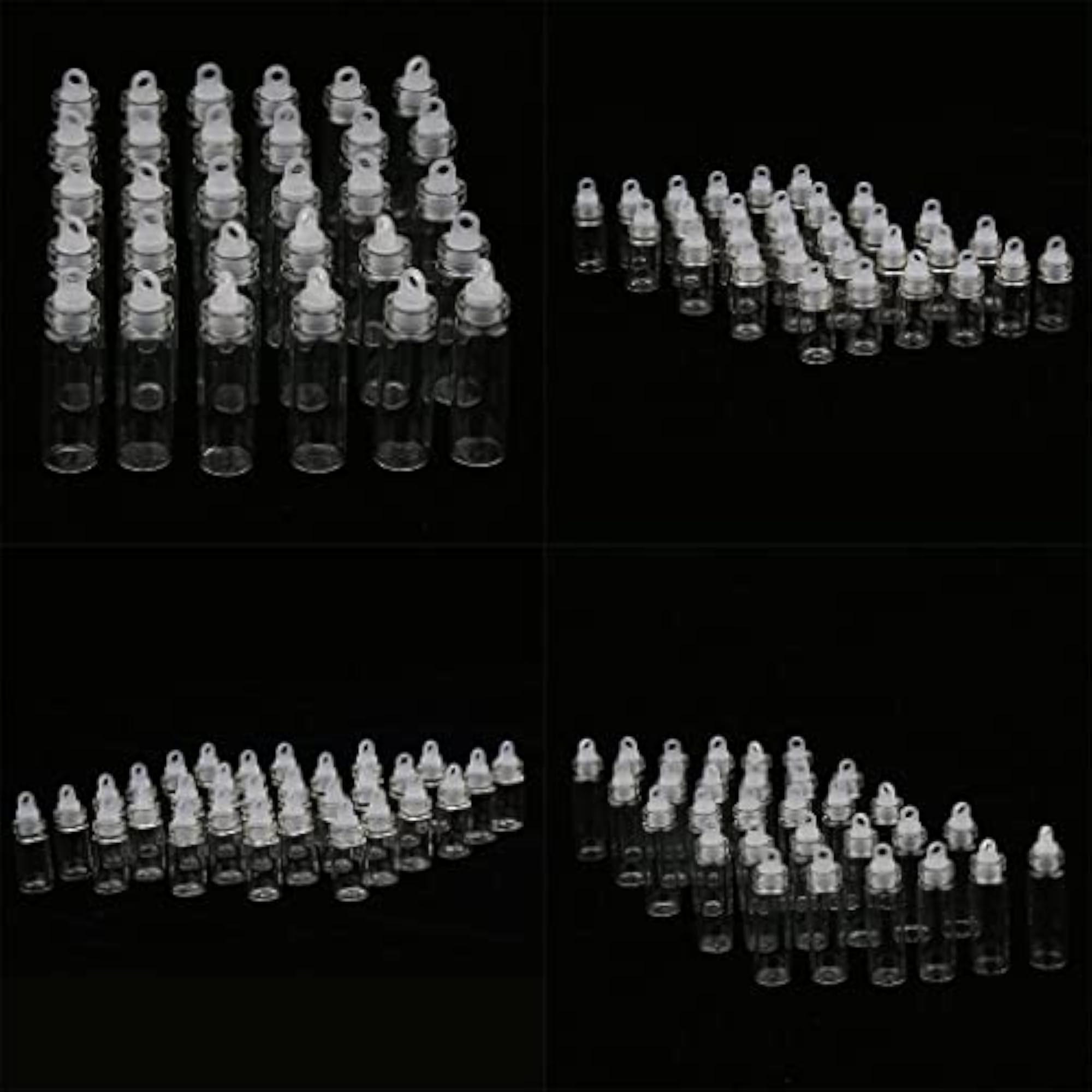 60 Pieces Mini Clear Glass Jars Vials