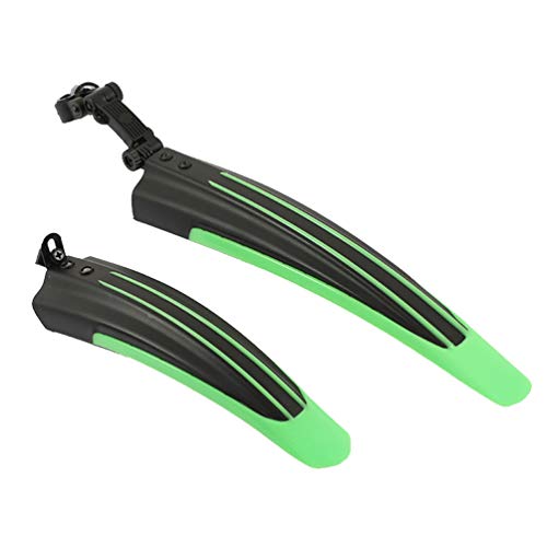 OttoBen Fahrrad Kotflügel Sets, Kinder Buntes Mountainbike Schutzblech, Schutz vor Wasser und Schmutz, Spritzschutz Vorne und Hinten für MTB City Bike Cycle 20, 22, 24, 26 Zoll mit Zubehör Grün