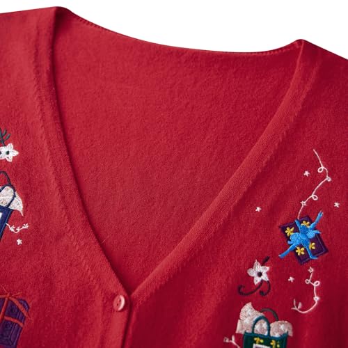 Christmas Vest for Women Reindeer Santa Snowman Embroidery Sweater Sleeveless Ugly Xmas Knit Tank Top4