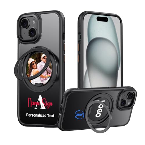 Coque iPhone 13 personnalisable MagSafe avec anneau rotatif et protection antichoc