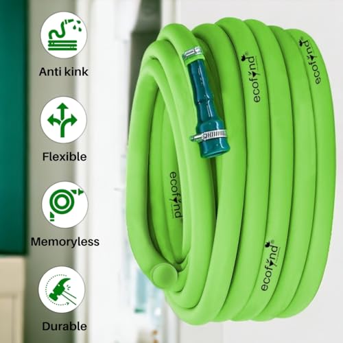 Image of ecofynd 30 Meter /100 Feet, 1 /2 Inch Flexible PVC Green Water Pipe, Heavy Duty Long Pipes with Hose Connectors & Clamps, Home Garden, Car Wash, Floor Clean, Park Cleaning, Outdoor Indoor