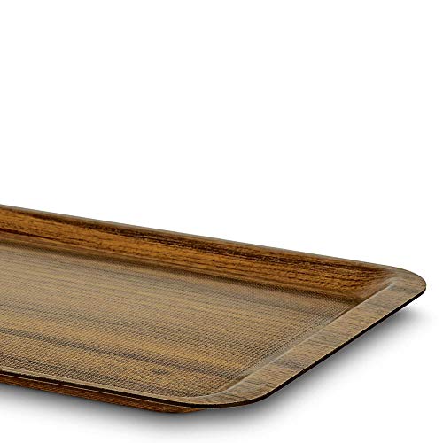 Image of Freelance Nature Kraft Serving Tray Beige, 32x44 cm, Rectangle, Non-Slip Surface, Decorative Anti-Skid Kitchen & Dining /Coffee Table Trays for Breakfast /Food /Tea - Brown, Made in Europe