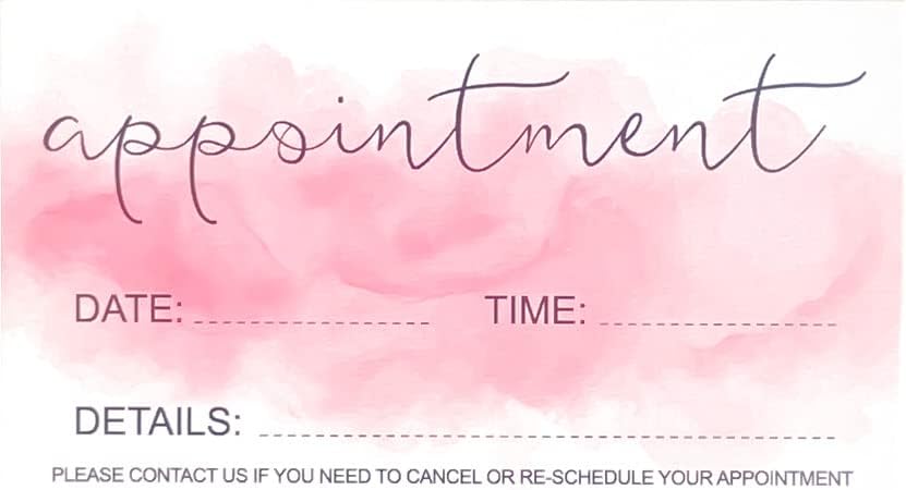 Miniatura 9 de RXBC2011 Tarjetas de recordatorio de citas (paquete de 100) para belleza, maquillaje, peluquería, peluquería, restaurantes, terapeuta, pintura rosa