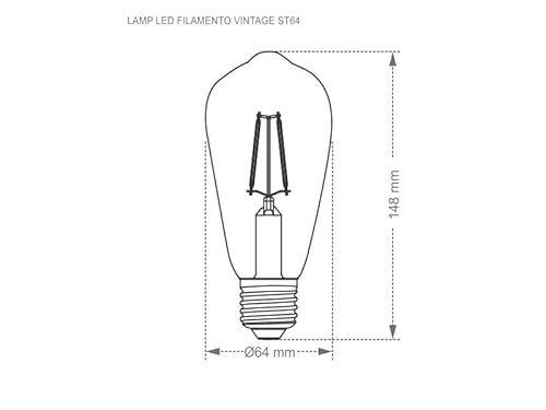 Lâmpada Led Filamento Vintage 3w Bulbo St64 Fumê Taschibra 10 Unidade - 2200k
