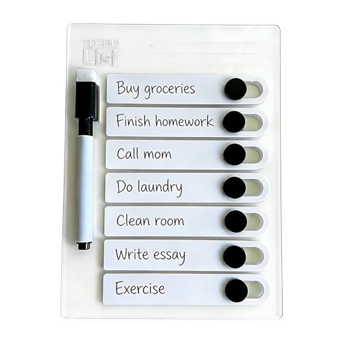 Pizarra borrable magnética resistente al agua, incluye accesorios de escritura, plan de rutina para niños, para recordatorios de citas, compras, limpieza, escritorio, pared, casa
