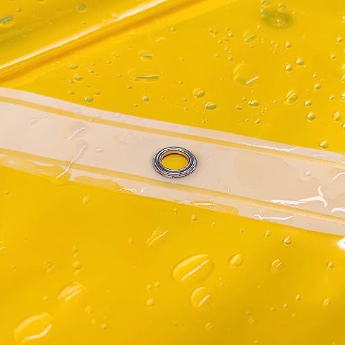 Image of Barossa Design Clear Yellow Shower Curtain Liner - Premium PEVA Shower Liner with 3 Magnets & Metal Grommets, Waterproof Lightweight Standard Size Curtains for Bathroom - Translucent Yellow