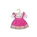 Bigjigs Toys Robe rose avec bordure rayée pour petite poupée de chiffon (25 cm)