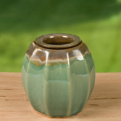 Bird Brain - FIREPOT - STAR - TEAL BLUE & BROWN - SMALL - Ceramic - Hand Glazed - 11504130