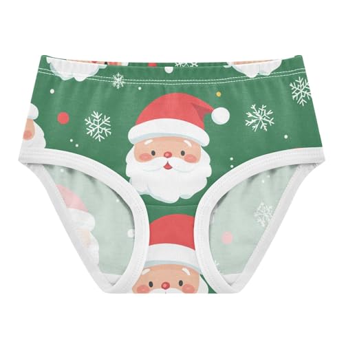 Cotton Toddler Underwear Custom Cute Santa Claus Christmas Green Cute Panties Girl Bright Kids Undies Briefs 2t