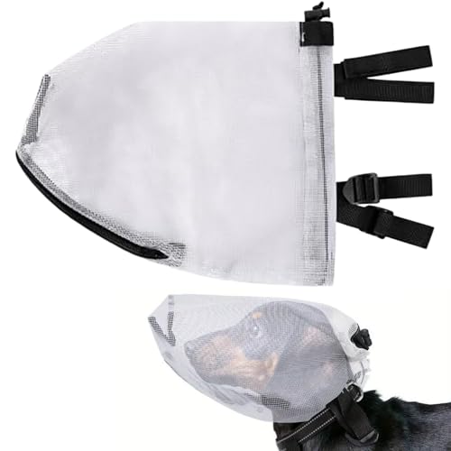 Tewzafiya Couverture faciale pour Chiens | Capuche Filet de de Protection Queue - Protecteur en Maille Respirante pour la Formation de Petites Tailles de randonnée en Plein air
