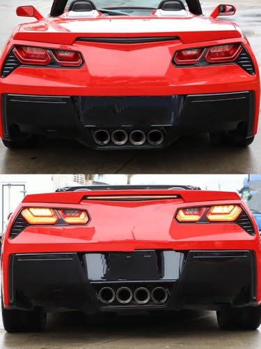 Funda luz trasera para Chevy Corvette C7 2014-2019 en ABS negro tipo B 3
