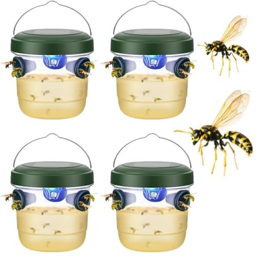 Alula777 - Trampa para avispas asiáticas y al aire libre, doble entrada con selectividad, 4 trampas suspendentes reutilizables para jardín/balcón – Compatible con botellas de plástico para casa