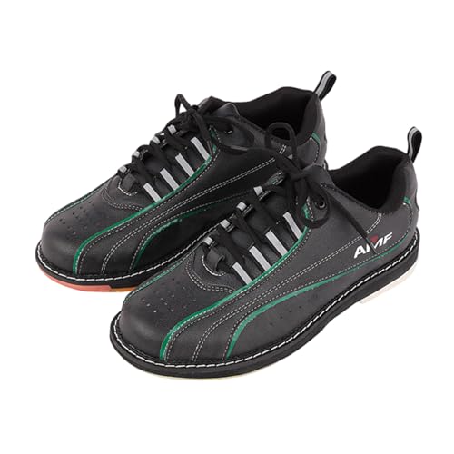 Leichtrit Chaussures De Bowling Respirante,Chaussures De Bowling pour Hommes,Femmes Chaussures De Bowling,Adolescent Chaussures De Bowling,ProtéGer La Cheville,pour D'EntraîNement De Bowling,Noir