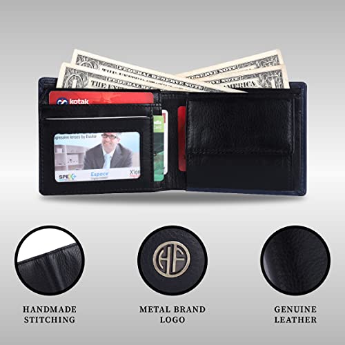 HAMMONDS FLYCATCHER RFID Protected Bi-Fold Wallet for Men Leather Original, Mens Wallet, Leather Wallets for Men, Stylish Purse with 5 Card Slots, 2 ID Slots, Coin Pocket, Mens Gift - Black 5 41U7nEi48ML