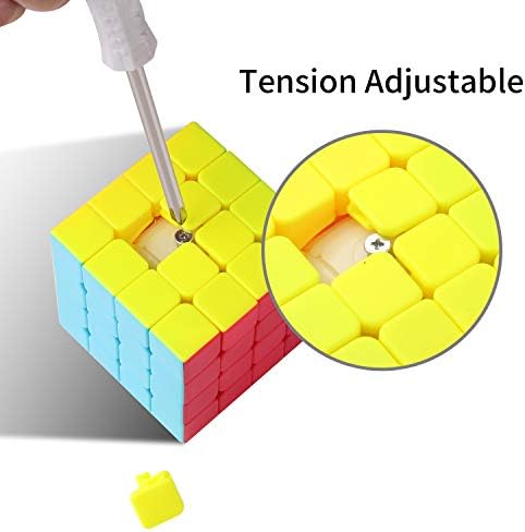 ROXENDA Speed Cube Profession 4X4 Fast Cube - Fast Smooth Turning - Solid Durable & Stickerless Frosted, Best 3D Puzzle Magic Toy - Turns Quicker Than Original