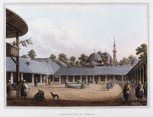 ARToPHIIU Pared Arte Cuadro Artistica Imagen Lienzo Famosa Pintura Reproducción Campement a Borgas en Vistas de los dominios otomanos en Europa en Asia de Mayer para Decoración de Paredes 60x90cm