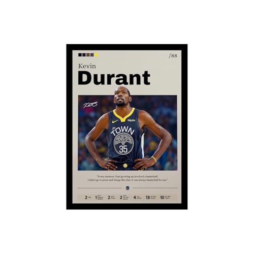 Image of BLINKART Kevin Durant | Nba Basketball Player | Synthetic Wood Photo Framed Wall Hanging Poster For Room & Office Bedroom Living Boys And Girl Room Home Wall Hanging | 12x18 Inches
