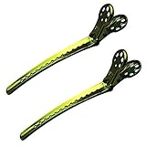YS Park 2 PACK Hair Sectioning L-Clips for Hair Salons & Stylists (Green) by Y.S.Park