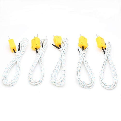 Smartsails 2M Temperature Measuring Line, K Type Temperature Sensing Line, Thermocouple Temperature Probe, Sensor TES1310 TM902C (5PCS)