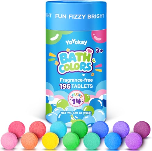 Bath Color Tablets for Kids, 196 Count Bath Colors,...