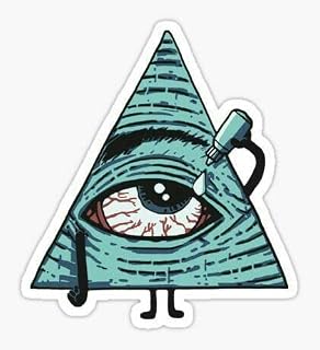 AMFAH CORPORATION Funny Illuminati Eye Drop Cool Sticker Vinyl Vinyl Decal Sticker Premium Quality Vinyl Multiple Colors For Car Bumper Truck Van SUV Window Wall Boat Cup Tumblers Laptop or Any Smooth Surface 4x4