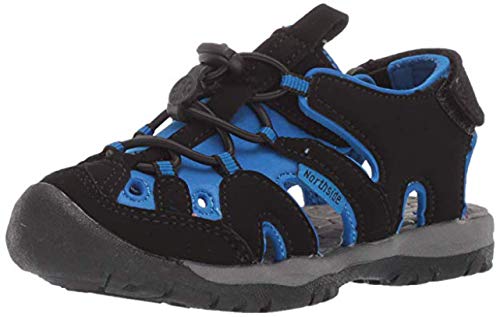 Northside Kid's Burke SE Sandal; Toddler Size: 8 M US - Black/Royal; with a waterproof wet dry bag