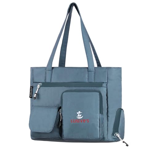 Image of Lusive's Double Pocket Handbag for Women: Stylish, Ideal Companion for Work, Travel, Polyester Material, Spacious 10-liter Capacity, 6 Pockets.