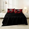 Bedbay Red Rose Leopard Comforter Set California King 8 Pcs Bed in a Bag Cheetah Bedding Teen Women Adults Men Leopard Bedding Wild Animal and Rose Flower California King Bed Set (Black,Cal-King) #5