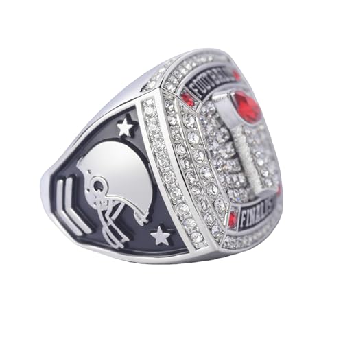 Image of 12 pcs Pack FFT02 6 Styles Football Championship Trophy Ring Champion and Finalist Awards Finger Size 9