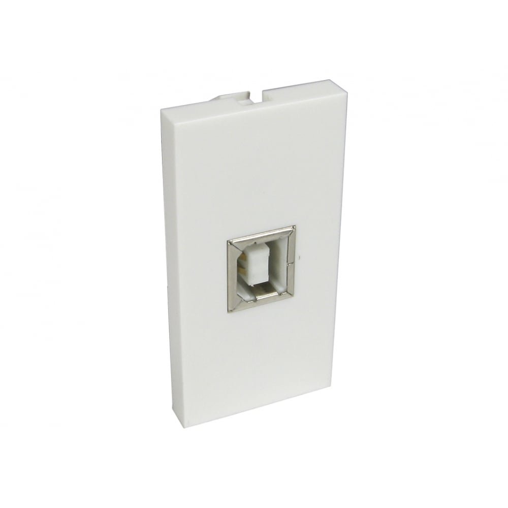 rhinocables Faceplate Frame, Modular Blanking Plate with Custom Modules, Mount Wall Plate Outlet Cover Fitting Single or Double HDMI Socket, VGA, Audio Network & USB - (USB Printer (with Cable))
