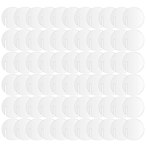 volumoon 60 Piezas Marcadores de Bebidas, Etiquetas Acrílicas para Bebidas, Dijes de Copa de Vino, Etiqueta Copa Champán, DIY Acrílico Bebida Etiqueta para Fiesta, Bar, Boda (Círculo)