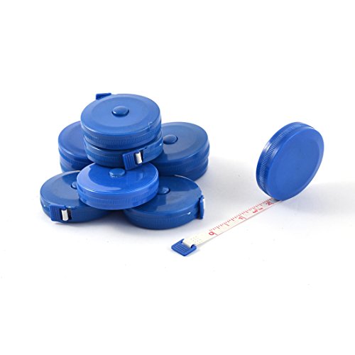 Cinta métrica retráctil plástico azul Aexit 10 pcs miniatura 1
