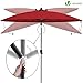 VOUNOT Shanghai Sonnenschirm 270 cm Rund mit Kurbelvorrichtung, Knickbar, Sonnenschutz UV-Schutz, Balkonschirm Gartenschirm Marktschirm mit Schutzhülle, Rot