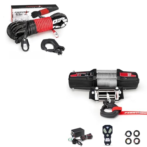 Winche eléctrico 5500 LBS con cable de acero y cuerda sintética 12 V