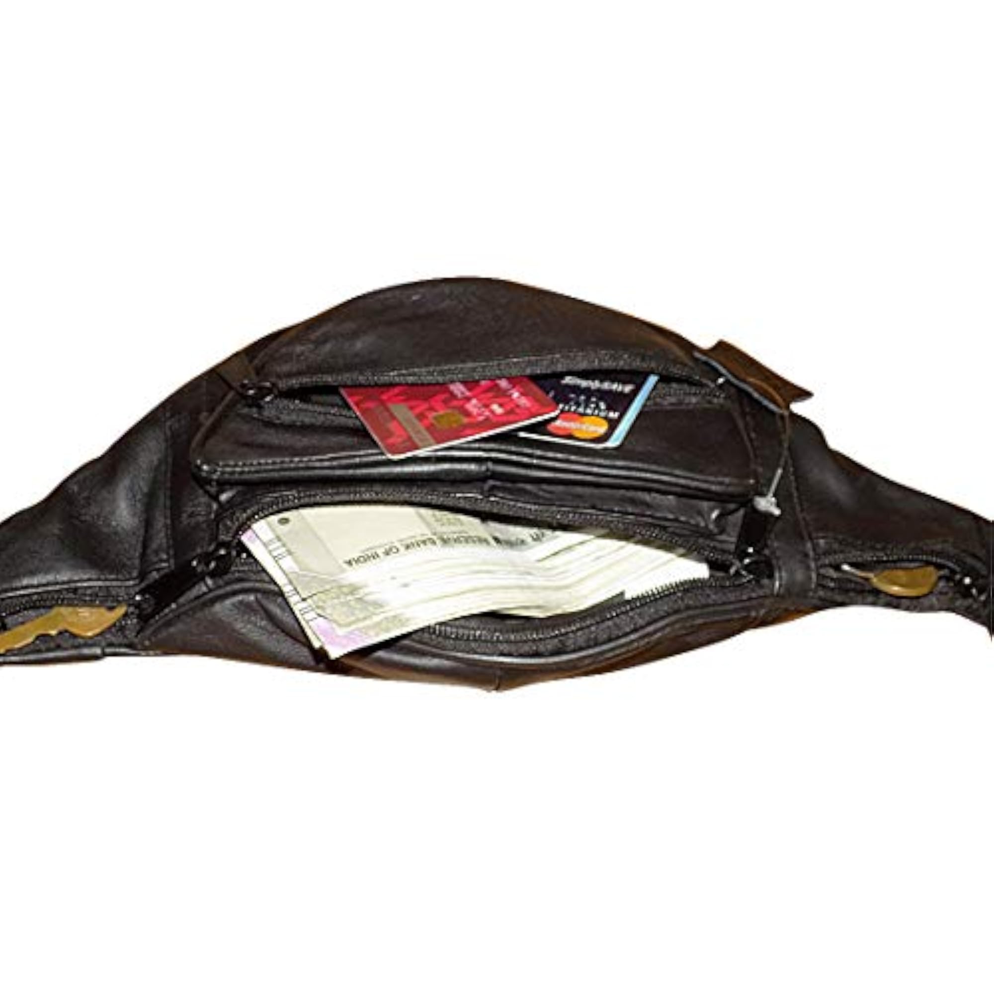 Smart Black Leather Waist Pouch, Stylish and Practical