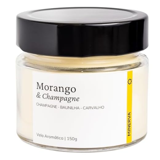 MINERVA - Vela Aromática Perfumada Aroma Champagne e Morango - 150g