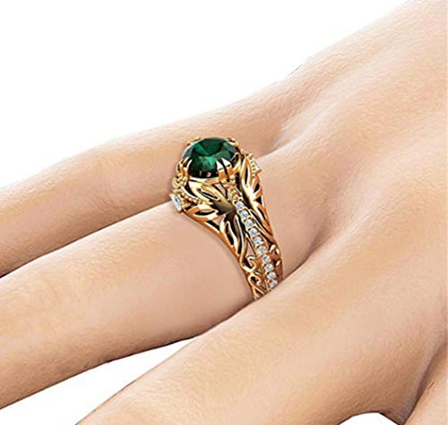 Goldenchen Fashion Jewelry 14K Gold Filled Emerald Diamond Ring Women Anniversary Engagement Wedding Gemstone Ring (10) #TOP2