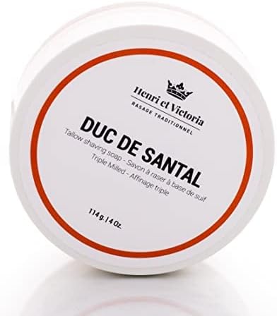 Traditional Shaving Soap For Men | Duc de Santal Fragrance | Smooth Shave, Lathers Up Nicely, Long-Lasting Scent | Triple Milled Soap, Canadian Made by Skilled Artisan 114 g (4 oz)