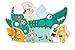 Janod Busy Board Crocodile Theme Jungle Animals - 14 Activities for Boys Girls - Develops Fine Motor Skills - FSCTM - Wooden Toy - from 18 Months - J08280
