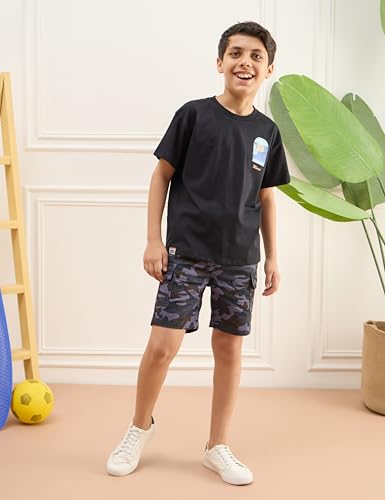Image of Amazon Brand - Symbol Boys 100% Cotton Oversized Graphic Printed Half Sleeves T-Shirt | Age 6-14 Years