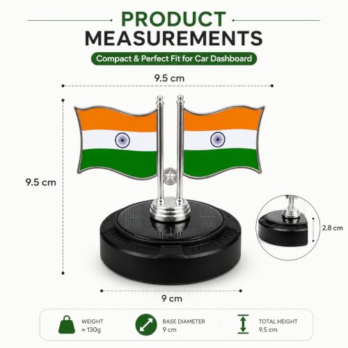 Image of Solar Flag for Car Dashboard | Aroma Diffuser Air Freshener for Car | Solar Rotating Flag for Car Interior | Interior Perfume Diffuser for Office Desk & Table Decoration