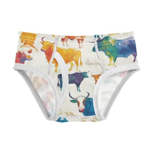 KLL Cows Seamless Hand Drawn Watercolor Little Boys Soft Underwear Briefs Breathable Children Panties