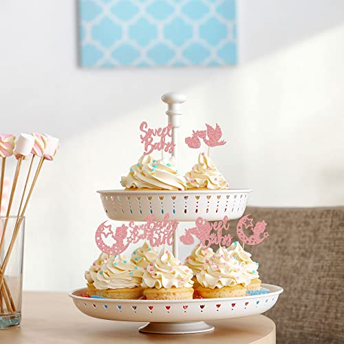 24Pcs Sweet Baby Girl Cupcake Toppers Rose Gold Glitter Moon Star Baby Shower Cupcake Picks Decorations For Gender Reveal Baby Shower Kids Girls Birthday Party Supplies #TOP3