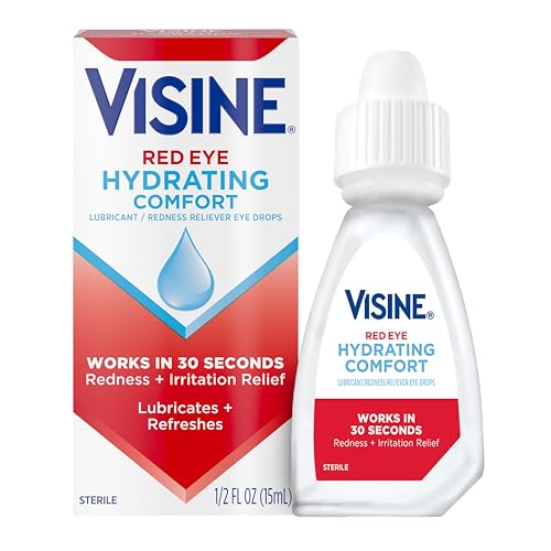 Visine Red Eye Hydrating Comfort Drops Works Fast Against Redness and Dryness, Offers Moisturizing Refreshing Relief to Protect from Further Irritation, 0.5 fl oz