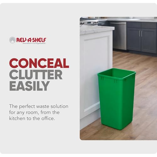 Caneca de basura rectangular de plástico 27 qt verde 2 unidades miniatura 5