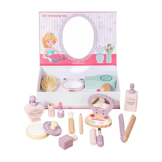 Almencla Kit de maquiagem infantil de brinquedo, portátil, com secador de cabelo, espelho e acessórios de moda. Ideal para presentear em aniversários.