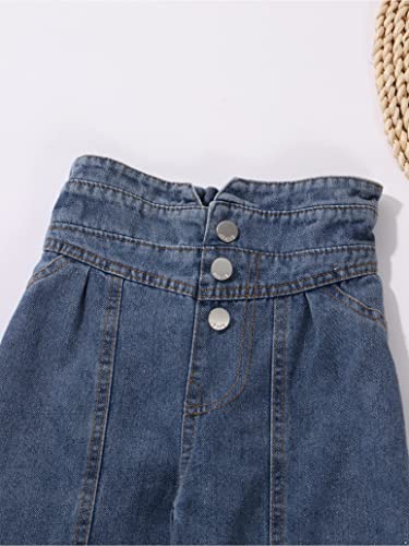 Junior Girls Denim Long Pants High Waist Wide Leg Jeans Bottoms Kids Casual Summer Spring Fall Vintage Loose Jeans3