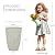 Autodaya 19.5" Resin Tall Planters for Outdoor Plants, Set of 2 Country White Large Flower Pots with Handmade Birch Bark Texture, Heavy-Duty and Weather-Resistant for Year Round Indoor Outdoor use